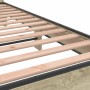 Sonoma oak metal engineered wood bed frame 140x200 cm by vidaXL, Beds and slatted bases - Ref: Foro24-3280148, Price: 140,41 ...