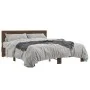 Estructura cama madera ingeniería metal marrón roble 160x200 cm de vidaXL, Camas y somieres - Ref: Foro24-3280141, Precio: 15...
