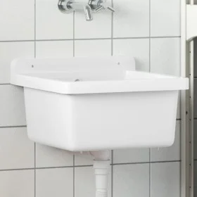 White resin wall-mounted washbasin sink 40x40x24 cm by vidaXL, Sinks - Ref: Foro24-4002793, Price: 69,60 €, Discount: %