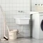 Fregadero lavabo de pared resina blanco 40x40x24 cm de vidaXL, Fregaderos - Ref: Foro24-4002793, Precio: 69,20 €, Descuento: %