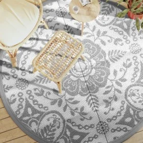 Light gray PP outdoor rug Ø200 cm by vidaXL, Outdoor protectors - Ref: Foro24-368496, Price: 40,67 €, Discount: %