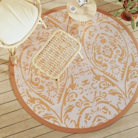 Alfombra de exterior PP naranja y blanco Ø160 cm de vidaXL, Protectores para exterior - Ref: Foro24-368507, Precio: 36,52 €, ...