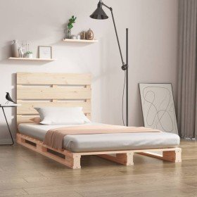 Estructura de cama sin colchón madera maciza de pino 90x200 cm Estructura de cama sin colchón madera maciza de pino 90x200 cm
