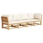 4-piece garden furniture set with solid acacia wood cushions by vidaXL, Modular outdoor sofas - Ref: Foro24-3214292, Price: 5...
