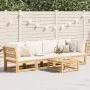 4-piece garden furniture set with solid acacia wood cushions by vidaXL, Modular outdoor sofas - Ref: Foro24-3214292, Price: 5...