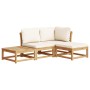 4-piece garden furniture set with solid acacia wood cushions by vidaXL, Modular outdoor sofas - Ref: Foro24-3214284, Price: 3...