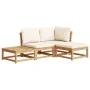 4-piece garden furniture set with solid acacia wood cushions by vidaXL, Modular outdoor sofas - Ref: Foro24-3214284, Price: 3...