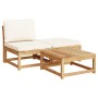 4-piece garden furniture set with solid acacia wood cushions by vidaXL, Modular outdoor sofas - Ref: Foro24-3214284, Price: 3...