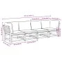 4-piece garden furniture set with solid acacia wood cushions by vidaXL, Modular outdoor sofas - Ref: Foro24-3214315, Price: 5...