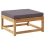 7-teiliges Gartenmöbel-Set mit Kissen aus massivem Akazienholz von vidaXL, Modulare Sofas für den Außenbereich - Ref: Foro24-...