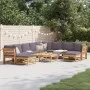11-teiliges Gartenmöbel-Set mit Kissen aus massivem Akazienholz von vidaXL, Modulare Sofas für den Außenbereich - Ref: Foro24...