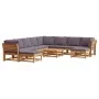11-teiliges Gartenmöbel-Set mit Kissen aus massivem Akazienholz von vidaXL, Modulare Sofas für den Außenbereich - Ref: Foro24...