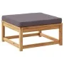 11-teiliges Gartenmöbel-Set mit Kissen aus massivem Akazienholz von vidaXL, Modulare Sofas für den Außenbereich - Ref: Foro24...