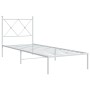 Estructura de cama de metal con cabecero blanco 80x200 cm