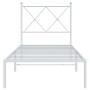 Bettgestell aus Metall mit weißem Kopfteil 80x200 cm von vidaXL, Betten und Lattenroste - Ref: Foro24-376542, Preis: 60,54 €,...