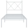 Estructura de cama de metal con cabecero blanco 80x200 cm