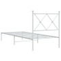 Estructura de cama de metal con cabecero blanco 80x200 cm