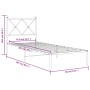 Estructura de cama de metal con cabecero blanco 80x200 cm