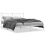 Estructura de cama con cabecero metal blanca 160x200 cm de vidaXL, Camas y somieres - Ref: Foro24-376554, Precio: 117,37 €, D...