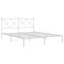 Estructura de cama con cabecero metal blanca 160x200 cm de vidaXL, Camas y somieres - Ref: Foro24-376554, Precio: 117,37 €, D...
