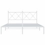 Bettgestell aus weißem Metall mit Kopfteil 160x200 cm von vidaXL, Betten und Lattenroste - Ref: Foro24-376554, Preis: 119,25 ...