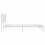Bettgestell aus weißem Metall mit Kopfteil 160x200 cm von vidaXL, Betten und Lattenroste - Ref: Foro24-376554, Preis: 119,25 ...
