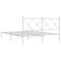 Estructura de cama con cabecero metal blanca 160x200 cm de vidaXL, Camas y somieres - Ref: Foro24-376554, Precio: 117,37 €, D...