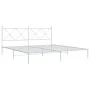 Metal bed frame with white headboard 183x213 cm by vidaXL, Beds and slatted bases - Ref: Foro24-376556, Price: 103,99 €, Disc...