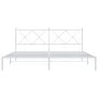 Metal bed frame with white headboard 183x213 cm by vidaXL, Beds and slatted bases - Ref: Foro24-376556, Price: 103,99 €, Disc...