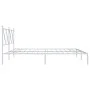 Metal bed frame with white headboard 183x213 cm by vidaXL, Beds and slatted bases - Ref: Foro24-376556, Price: 103,99 €, Disc...