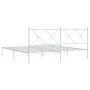 Metal bed frame with white headboard 183x213 cm by vidaXL, Beds and slatted bases - Ref: Foro24-376556, Price: 103,99 €, Disc...