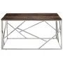 Mesa de centro acero inoxidable madera maciza traviesa plateado de vidaXL, Mesas de centro - Ref: Foro24-349957, Precio: 136,...