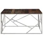Mesa de centro acero inoxidable madera maciza traviesa plateado de vidaXL, Mesas de centro - Ref: Foro24-349957, Precio: 136,...