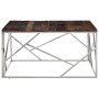 Stainless steel coffee table solid wood naughty silver by vidaXL, Coffee table - Ref: Foro24-349957, Price: 137,40 €, Discoun...
