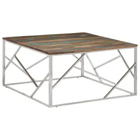 Silberner Couchtisch aus Edelstahl und recyceltem Holz von vidaXL, Couchtisch - Ref: Foro24-349960, Preis: 114,20 €, Rabatt: %
