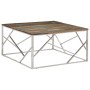 Mesa de centro acero inoxidable y madera reciclada plateado de vidaXL, Mesas de centro - Ref: Foro24-349960, Precio: 115,24 €...
