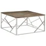 Mesa de centro acero inoxidable y madera reciclada plateado de vidaXL, Mesas de centro - Ref: Foro24-349960, Precio: 114,20 €...