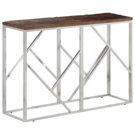 Konsolentisch aus Edelstahl, Massivholz, silberfarben von vidaXL, Seitentische - Ref: Foro24-349997, Preis: 92,07 €, Rabatt: %