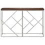 Mesa consola acero inoxidable madera maciza traviesa plateado de vidaXL, Mesas auxiliares - Ref: Foro24-349997, Precio: 93,07...