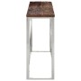 Mesa consola acero inoxidable madera maciza traviesa plateado de vidaXL, Mesas auxiliares - Ref: Foro24-349997, Precio: 93,07...