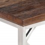 Mesa consola acero inoxidable madera maciza traviesa plateado