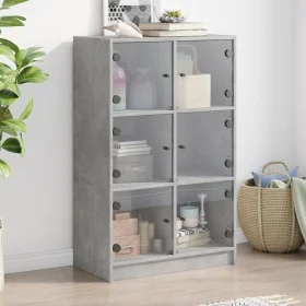 Tall sideboard with concrete gray wood doors 68x37x109 cm by vidaXL, Sideboards - Ref: Foro24-3295853, Price: 111,77 €, Disco...