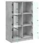 Hohes Sideboard mit betongrauen Holztüren 68x37x109 cm von vidaXL, Sideboards - Ref: Foro24-3295853, Preis: 113,14 €, Rabatt: %