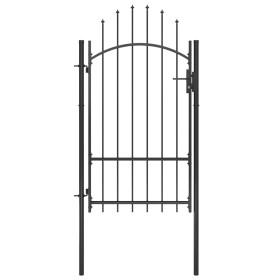 Puerta de jardín de acero negro 1x2,2 m