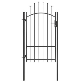 Puerta de jardín de acero negro 1x2,2 m by vidaXL, garden gates - Ref: Foro24-146320, Price: 145,16 €, Discount: %