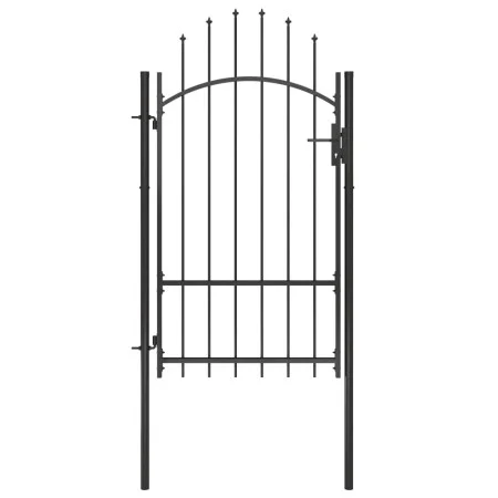 Puerta de jardín de acero negro 1x2,2 m de vidaXL, Puertas de jardín - Ref: Foro24-146320, Precio: 173,89 €, Descuento: %