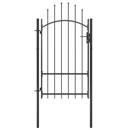 Puerta de jardín de acero negro 1x2,2 m by vidaXL, garden gates - Ref: Foro24-146320, Price: 145,16 €, Discount: %