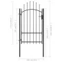 Puerta de jardín de acero negro 1x2,2 m de vidaXL, Puertas de jardín - Ref: Foro24-146320, Precio: 173,89 €, Descuento: %