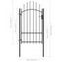 Puerta de jardín de acero negro 1x2,2 m by vidaXL, garden gates - Ref: Foro24-146320, Price: 145,16 €, Discount: %