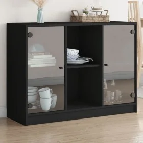 Black engineered wood sideboard 102x37x75.5 cm by vidaXL, Sideboards - Ref: Foro24-3295872, Price: 102,90 €, Discount: %
